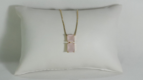 COLAR RETÂNGULO DUPLO ROSÉ - Imagem 4