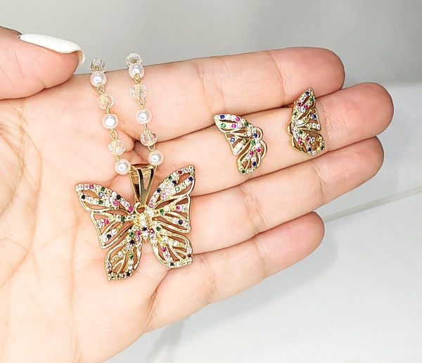 CONJUNTO BORBOLETA PÉROLA - Imagem 2