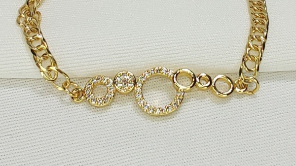 PULSEIRA CÍRCULOS CRAVEJADA - Imagem 2